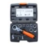 DOPSLEUTELSET DOORSTEEK + RATEL 15 IN 1