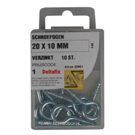 ijzerwaren schroefoog 20 x 10 mm