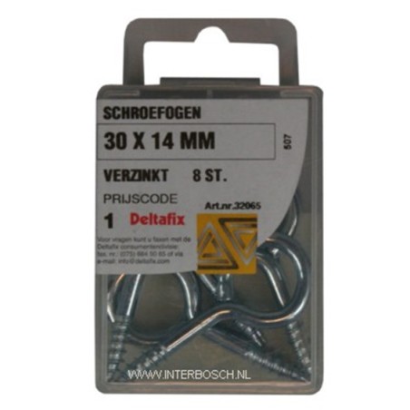 ijzerwaren schroefoog 30 x 14 mm