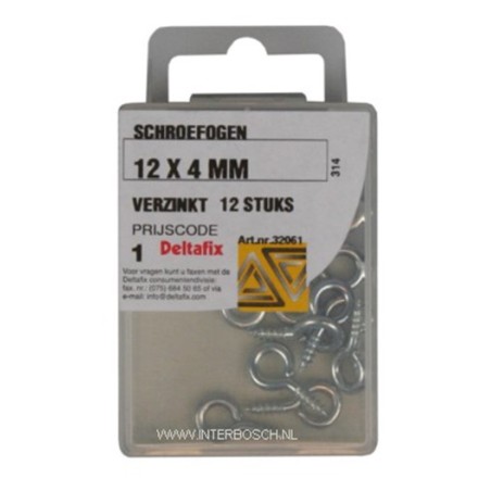 ijzerwaren schroefoog 12 x 4 mm