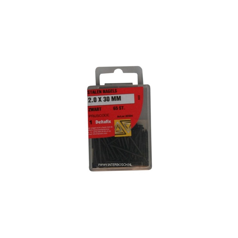 ijzerwaren stalen nagels 2.0 x 30mm zwart ijzerwaren stalen nagels 2.0 x 30mm zwart