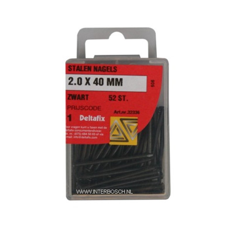 ijzerwaren stalen nagels 2.0 x 40mm zwart ijzerwaren stalen nagels 2.0 x 40mm zwart