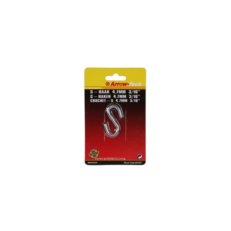S-haak 4.7mm 3/16" B/C S-haak 4.7mm 3/16" B/C