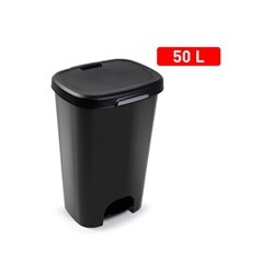 Vuilnisemmer met pedaal 50L zwart