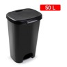Vuilnisemmer met pedaal 50L zwart