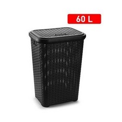 Rattan wasmand zwart Wengue