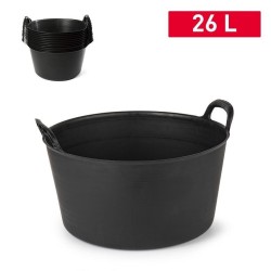 Tuin - Flexitub 26L - ronde kuip zwart