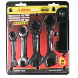 clé mixte 5 pcs clé à cliquet stubby 10 à 19 mm