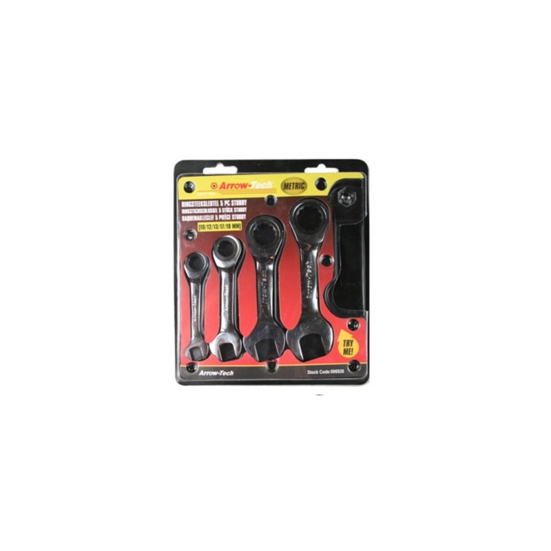 ring steeksleutel 5 dlg ratel stubby 10T/M 19 mm