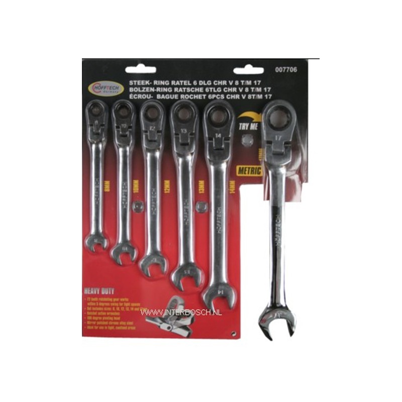 steek-ring ratel 6 delig chr v knik 8 t/m 17 steek-ring ratel 6 delig chr v knik 8 t/m 17