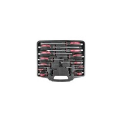 ensemble tournevis + slotted 12 pcs coffret noir/g
