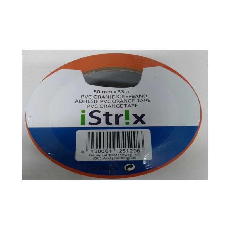 Istrix PVC tape zelfklevend oranje 50mmx30m Istrix PVC tape zelfklevend oranje 50mmx30m