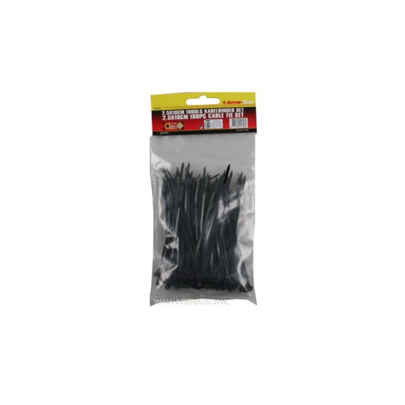 Tie Ribs 2.5 x 100mm / 100 dlg zwart Tie Ribs 2.5 x 100mm / 100 dlg zwart