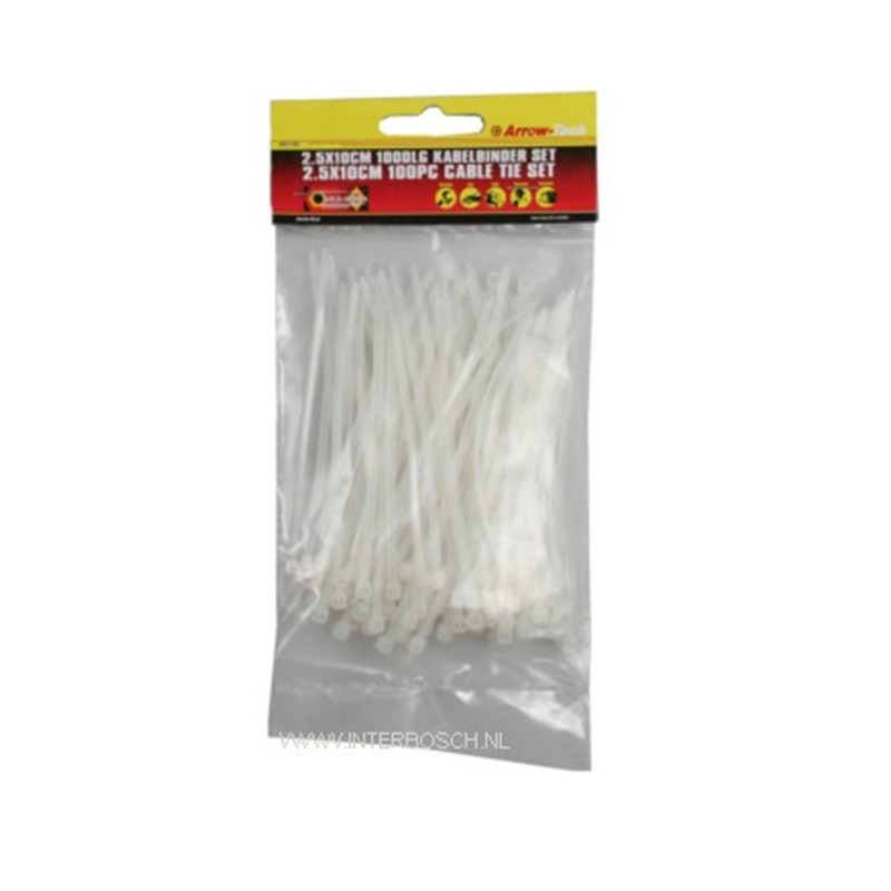 tie ribs 2.5 x 100mm / 100 delig wit tie ribs 2.5 x 100mm / 100 delig wit