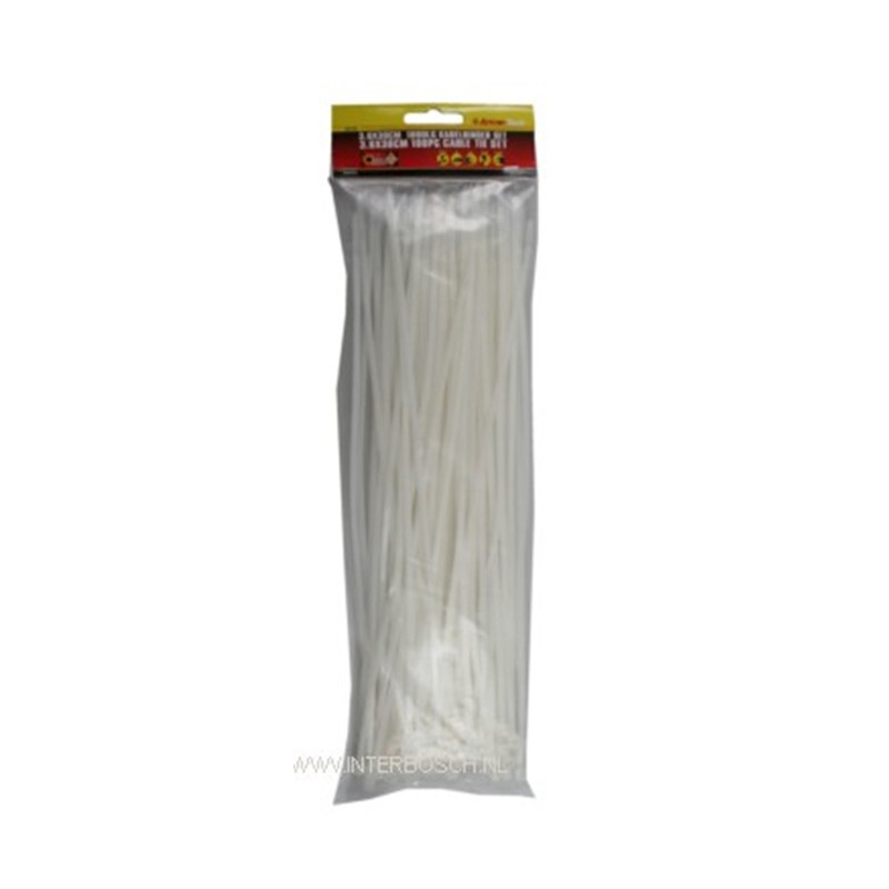tie ribs 3.6 x 300mm / 100 delig wit tie ribs 3.6 x 300mm / 100 delig wit