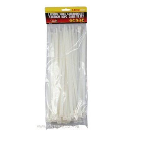 serre cables 7.8 x 300mm / 50 pcs blancs