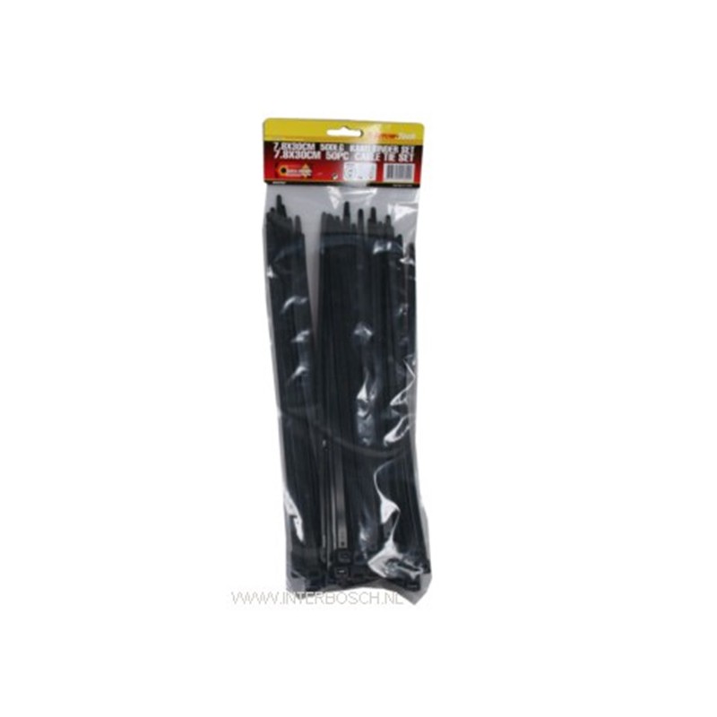 tie ribs 7.8 x 300mm 50 delig zwart tie ribs 7.8 x 300mm 50 delig zwart