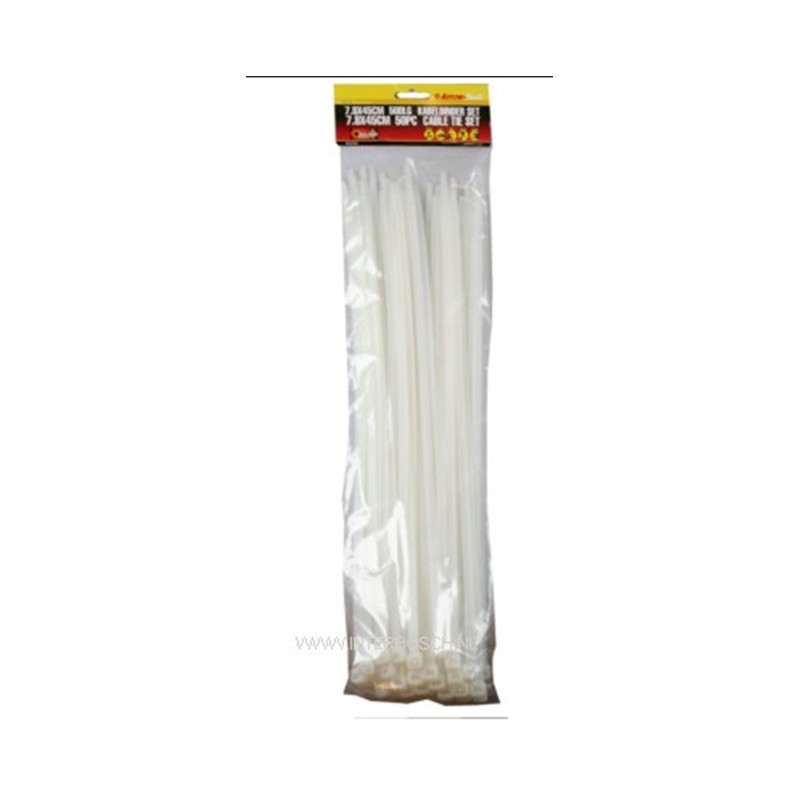 serre câbles 7.8 x 450mm / 50 pcs blanc