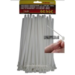 tie ribs loskoppelb. 7.6 x 200 mm wit 50 dlg