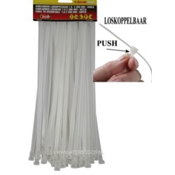 tie ribs loskoppelb. 7.6 x 300 mm / wit 50 dlg