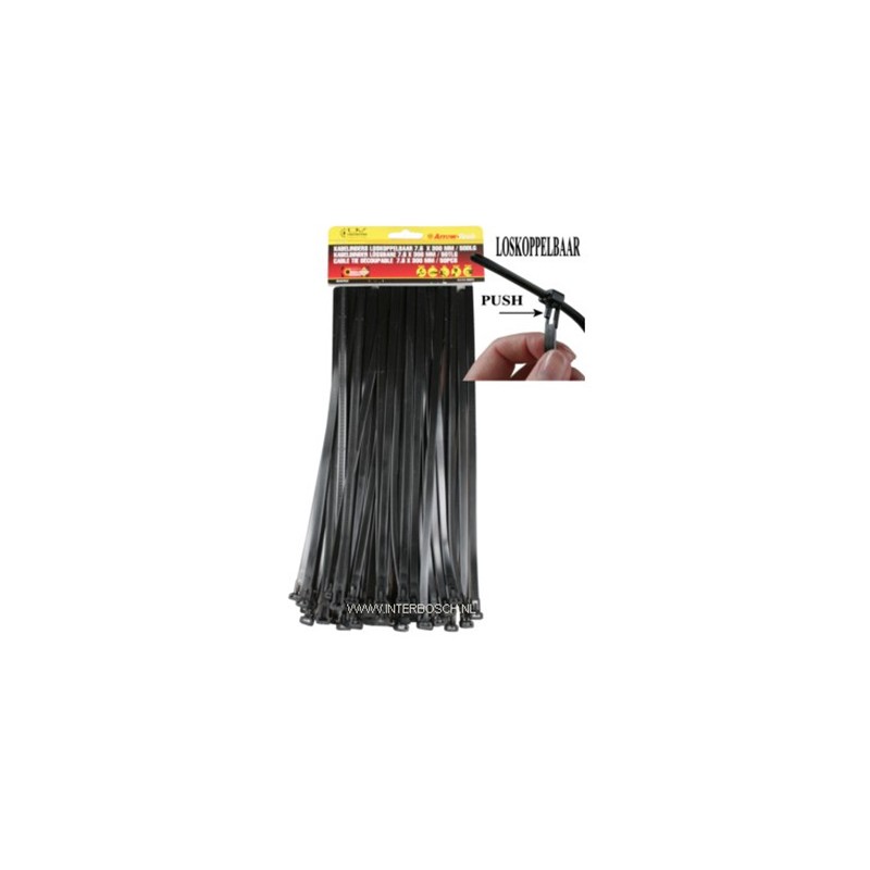 tie ribs loskoppelbaar 7.6x300mm zwart tie ribs loskoppelbaar 7.6x300mm zwart