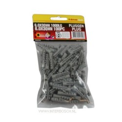 pluggen 6 mm nylon/ 100 DLG