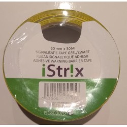 Signalisatie pvc kleefband geel/zwart MM50 x 30M