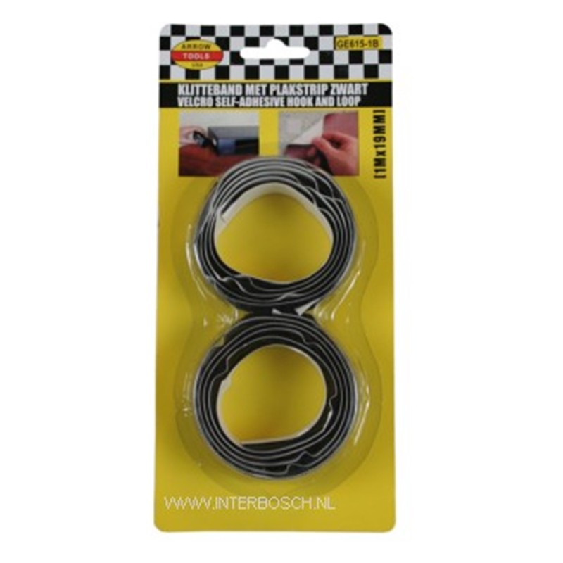 bande velcro autocollante noire