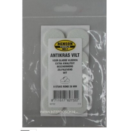 feutre antirayures rond blanc épais