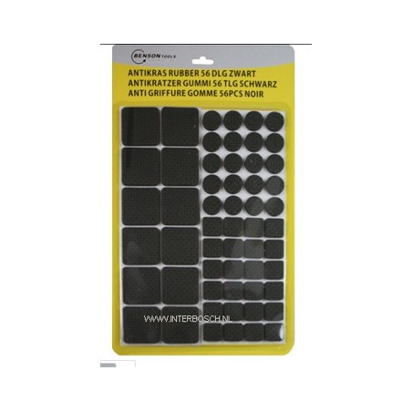 antikras rubber 56 delig zwart