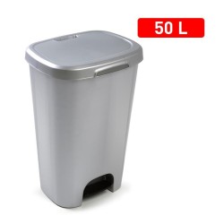 Pedal bin 50 L silver