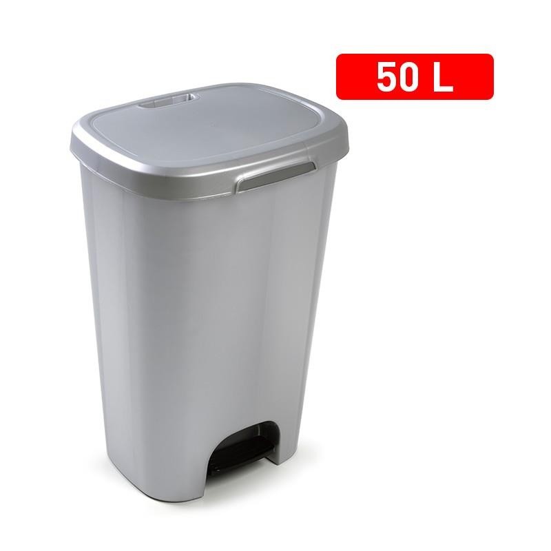 Pedal bin 50 L silver