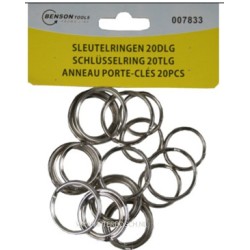 sleutelringen 20 delig metaal