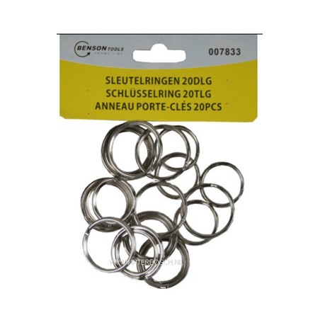 anneaux porte-clés 20 pcs métal