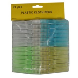pinces à linge 24 pcs plastique