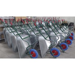 brouette 100L galvanisée + pneu PU  monté