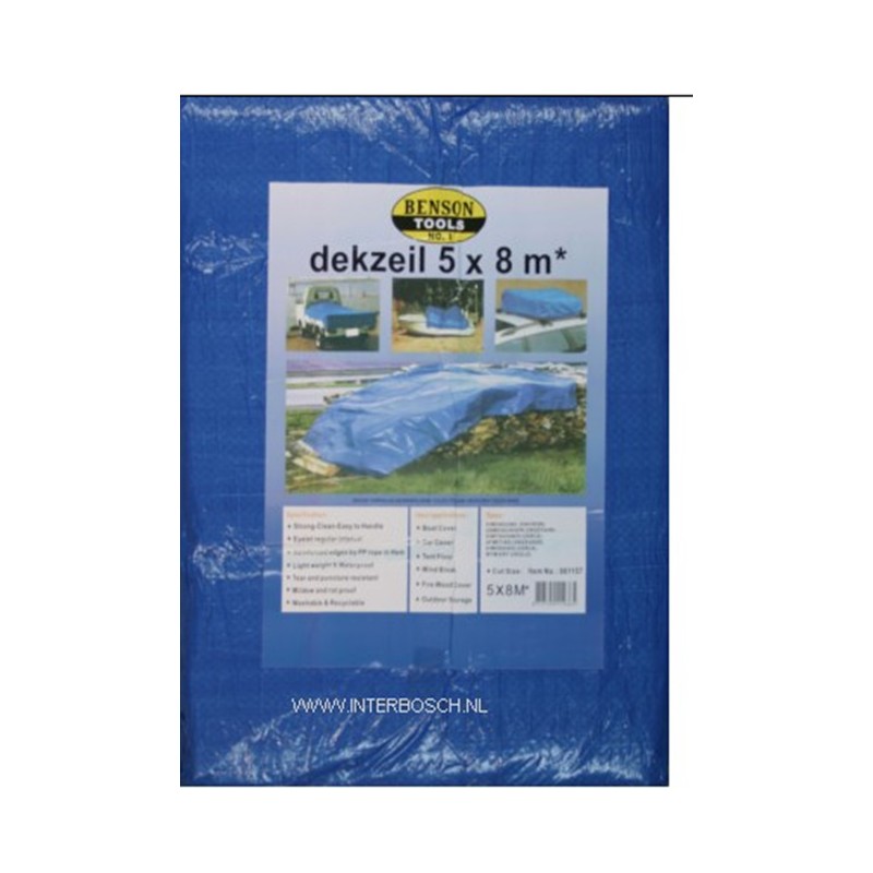 dekzeil 5x8 MTR blauw