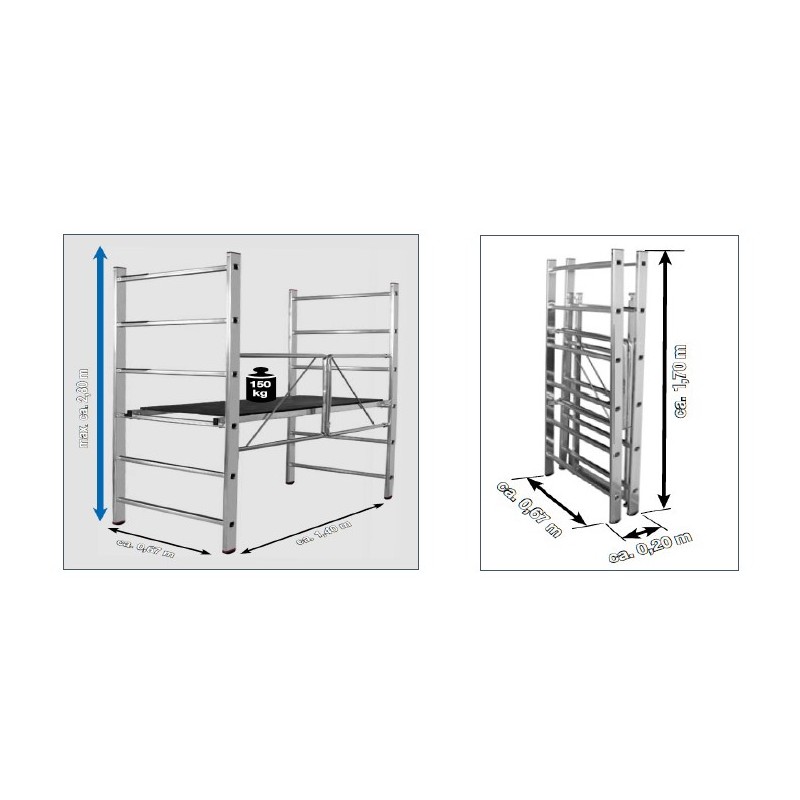 Echafaudage pliant 2.90m Echafaudage pliant 2.90m