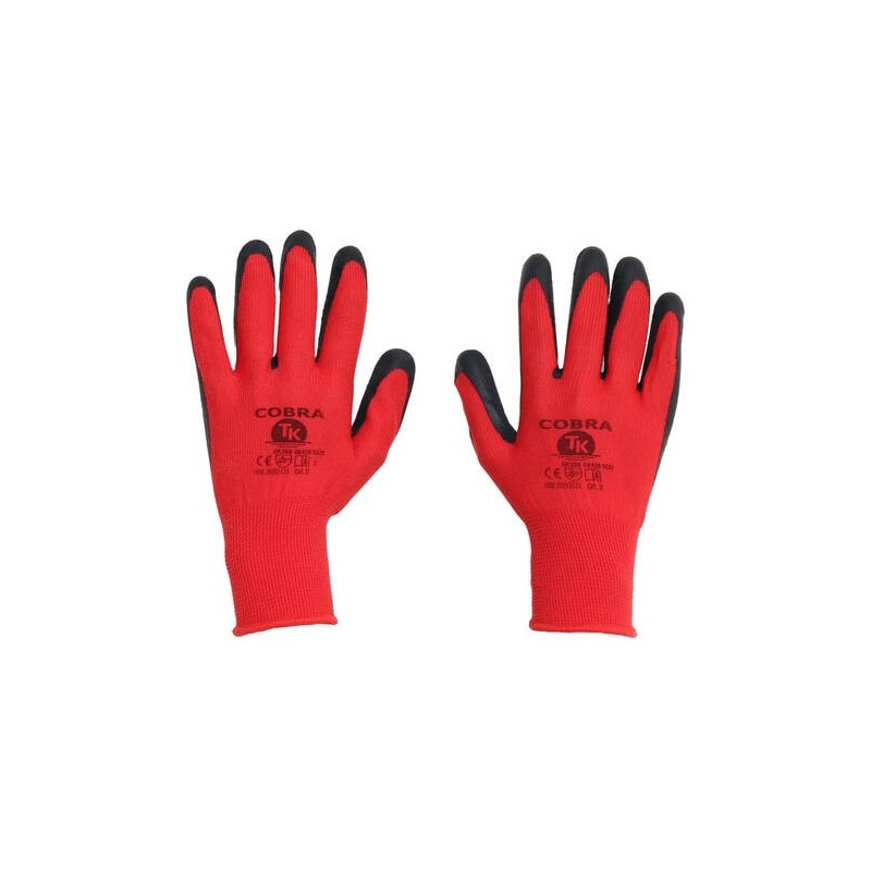 Gants de travail rouge noir taille 11