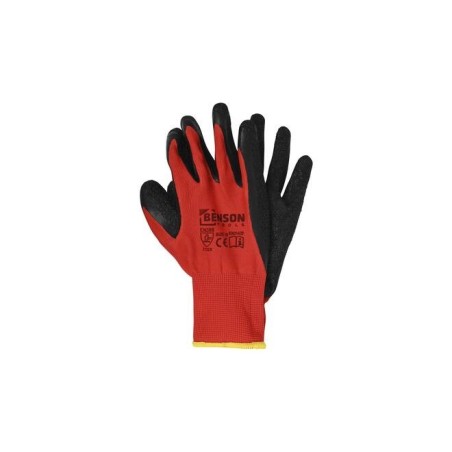 Gants de travail latex fibre rouge noir taille 10