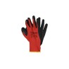 Werkhandschoenen latex crinkle rood zwart maat 10