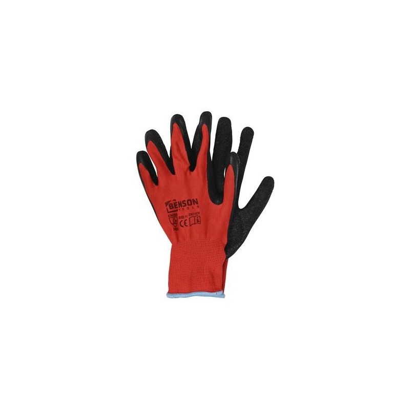 Gants de travail latex fibre rouge noir taille 11