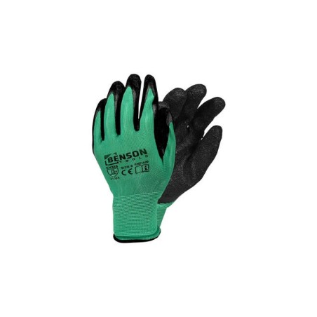 Gants de travail latex fibre vert noir taille 9