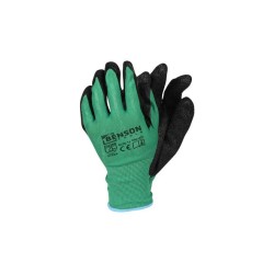 Werkhandschoenen latex crinkle groen zwart maat 11