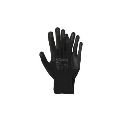 Werkhandschoenen PU palm zwart maat 9