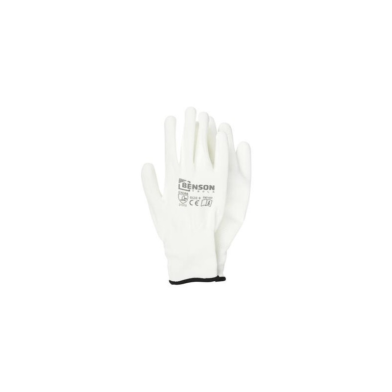 Gants de travail PU paume blanc taille 9