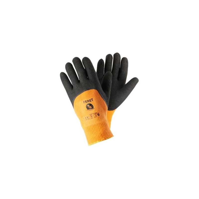 Gants de travail thermo orange noir taille 11