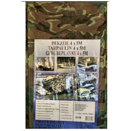 dekzeil 4 x 5 mtr army zwaar