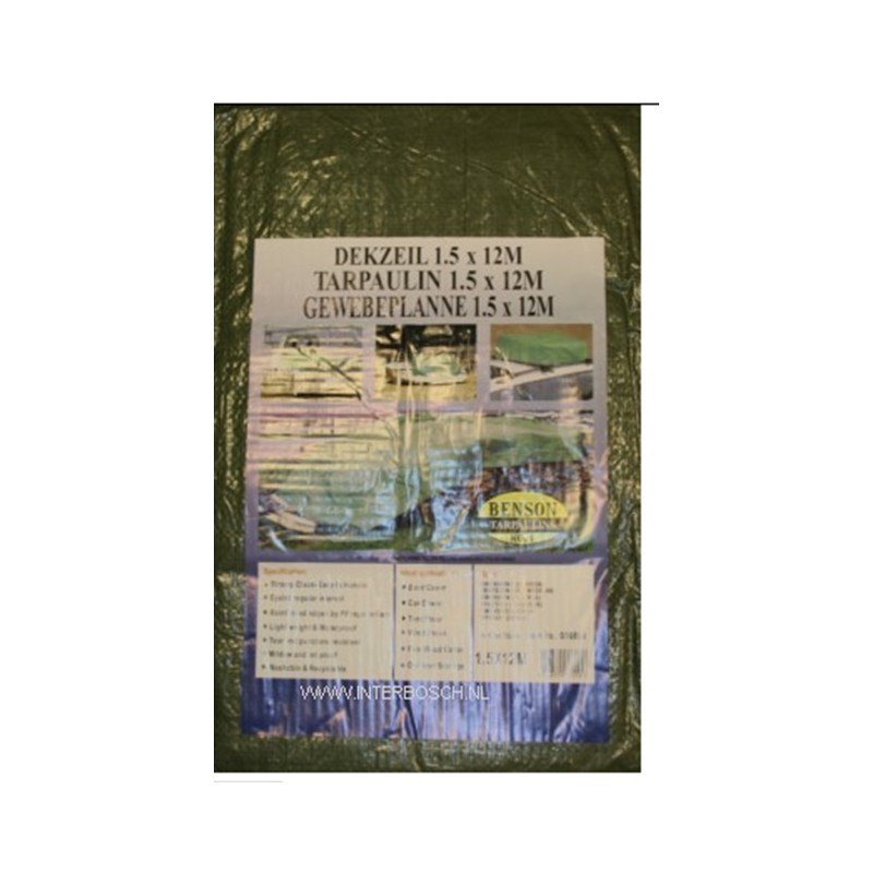 bâche 1.5 x 12 mtr vert profi