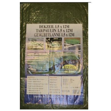 bâche 1.5 x 12 mtr vert profi